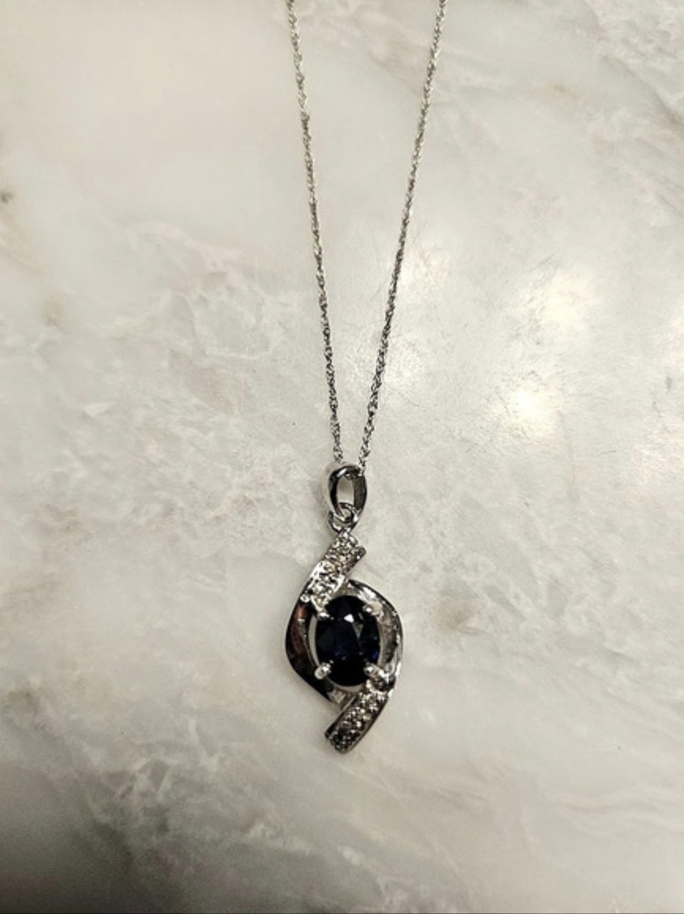 Black Stone Pendant Necklace